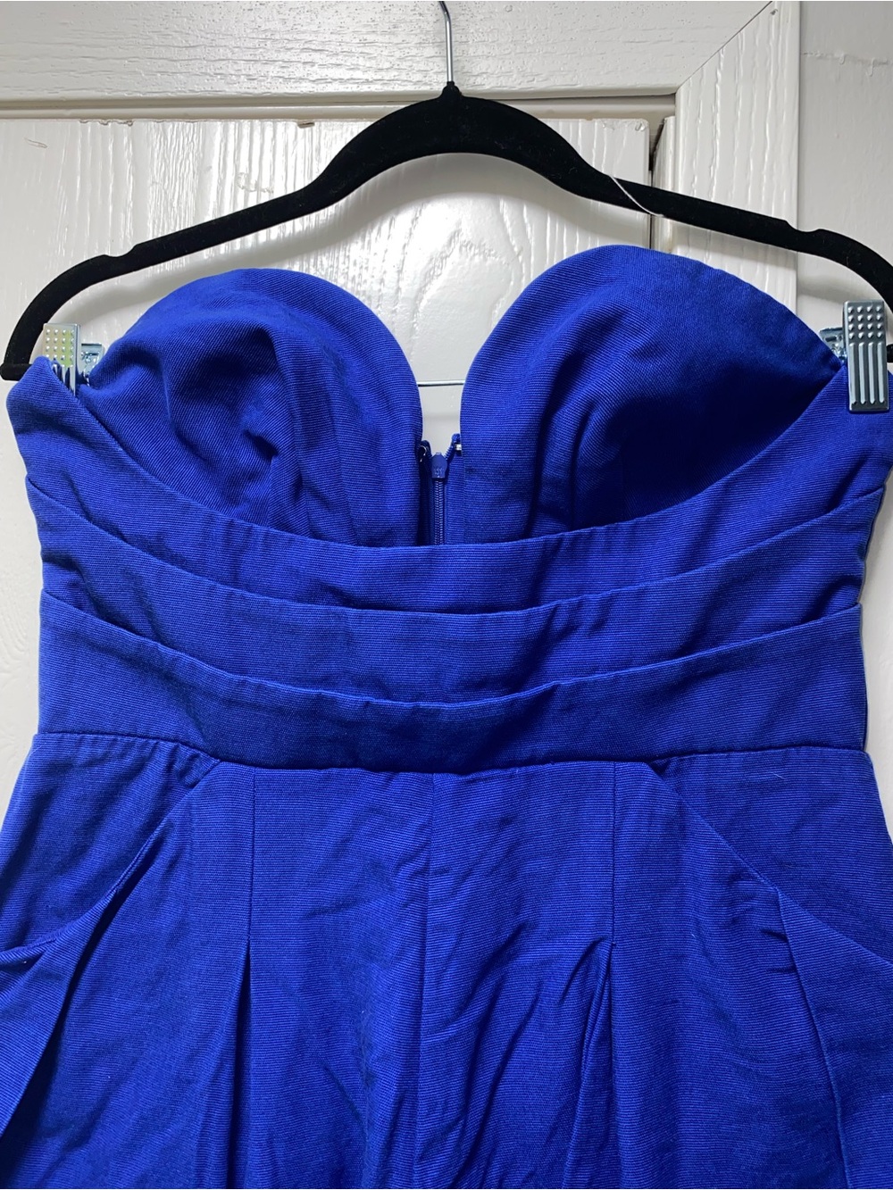 FARM Rio Cobalt Blue Strapless Jumpsuit Sweetheart Bust Size Medium - Picture 5 of 16